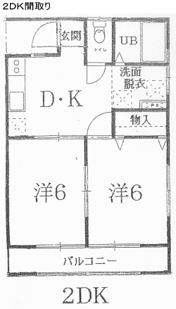 センチュリー群窪・1DK・間取り図