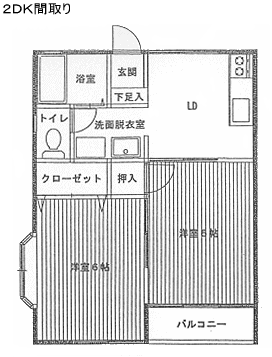 センチュリー群窪・1DK・間取り図